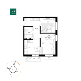 Квартира 48 м², 2-комнатная - изображение 1