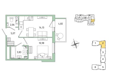 Квартира 37,5 м², 1-комнатная - изображение 1