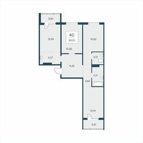 Квартира 91 м², 4-комнатная - изображение 1