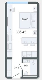 Квартира 26,5 м², студия - изображение 1