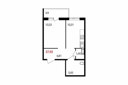 Квартира 37,9 м², 1-комнатная - изображение 1