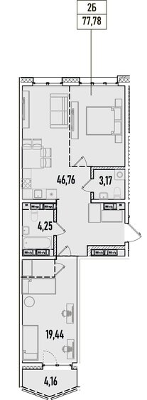 73 м², 2-комнатная квартира 13 100 000 ₽ - изображение 82