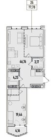 Квартира 77,8 м², 2-комнатная - изображение 1
