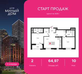 Квартира 65 м², 2-комнатная - изображение 1