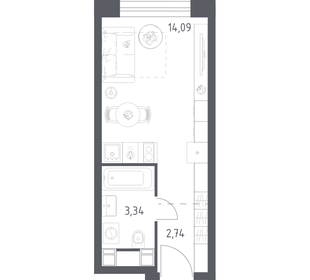 Квартира 20,2 м², студия - изображение 1