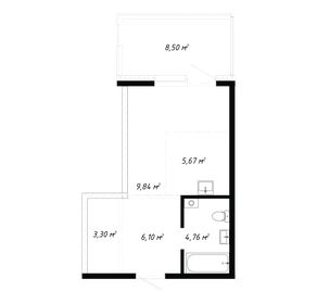 Квартира 32,2 м², 1-комнатная - изображение 1