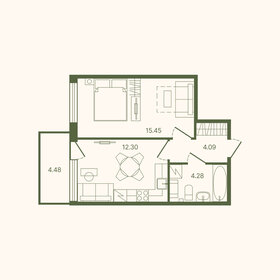 Квартира 37,5 м², 1-комнатная - изображение 1