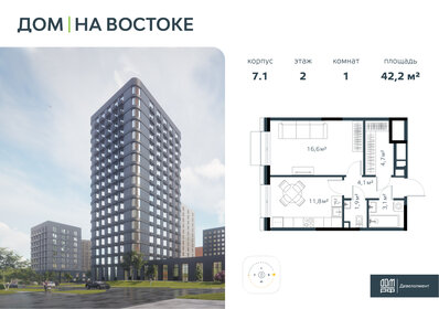 Квартира 42,2 м², 1-комнатная - изображение 1
