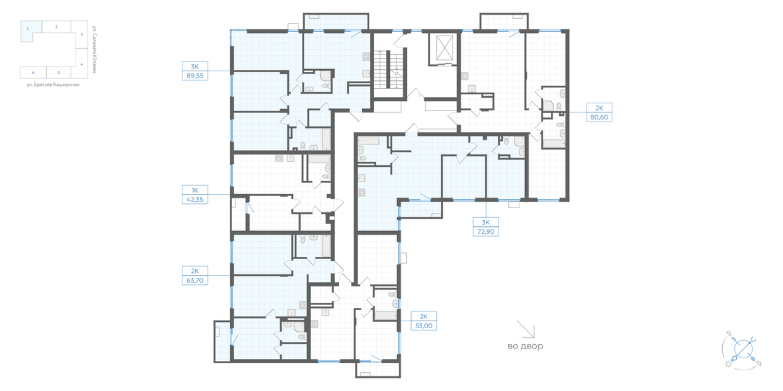 64,2 м², 3-комнатная квартира 5 150 000 ₽ - изображение 101