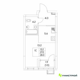 Квартира 28 м², 1-комнатная - изображение 1