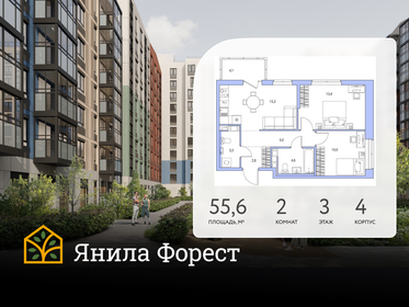 Квартира 55,6 м², 2-комнатная - изображение 1