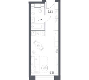Квартира 22,6 м², студия - изображение 1