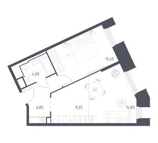 Квартира 50,6 м², 1-комнатные - изображение 1