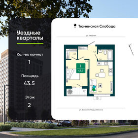 Квартира 43,5 м², 1-комнатная - изображение 1