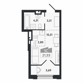 Квартира 21,3 м², студия - изображение 1
