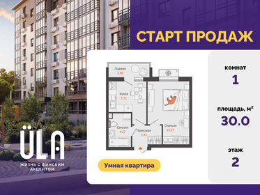 Квартира 30 м², 1-комнатная - изображение 1