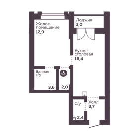Квартира 41 м², 1-комнатная - изображение 1