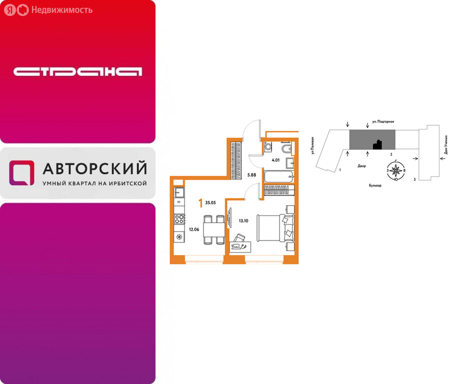 Варианты планировок ЖК «Авторский» - планировка 8