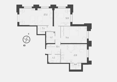 Квартира 105,2 м², 3-комнатные - изображение 1