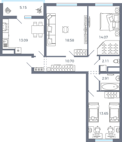 Квартира 77,7 м², 3-комнатная - изображение 1