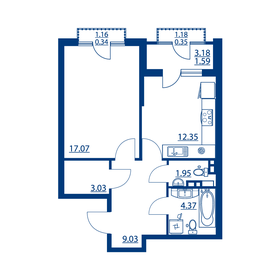 Квартира 49,9 м², 1-комнатная - изображение 1
