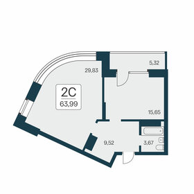 Квартира 63,9 м², 2-комнатная - изображение 1