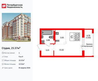 Квартира 25,6 м², студия - изображение 1