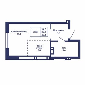Квартира 29,3 м², студия - изображение 1