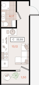 Квартира 22,6 м², студия - изображение 1