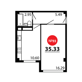 Квартира 35,3 м², 1-комнатная - изображение 1
