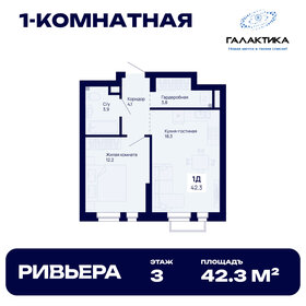 Квартира 42,3 м², 1-комнатная - изображение 1