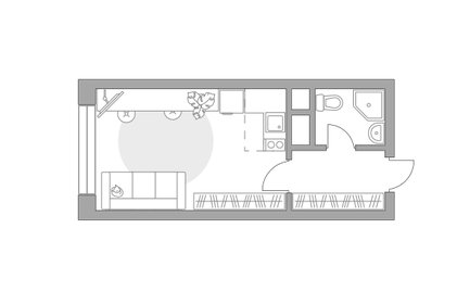 Квартира 23,4 м², студия - изображение 1
