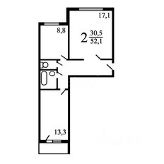 Квартира 52,1 м², 2-комнатная - изображение 1
