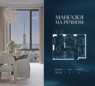 Квартира 70,3 м², 2-комнатная - изображение 1