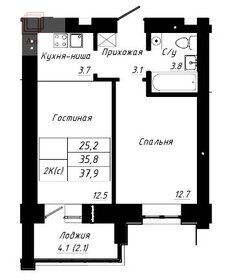 Квартира 37,9 м², 2-комнатная - изображение 1