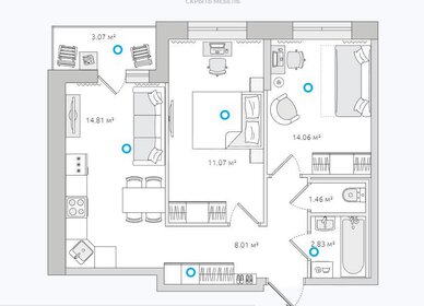 Квартира 54,9 м², 3-комнатная - изображение 1