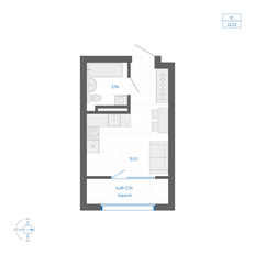 Квартира 22,2 м², студия - изображение 2