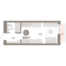 Квартира 26 м², студия - изображение 3