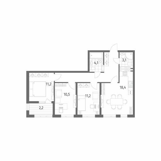66,2 м², 2-комнатная квартира 8 992 674 ₽ - изображение 20