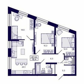 Квартира 78,4 м², 4-комнатная - изображение 1