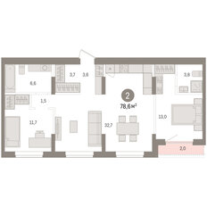 Квартира 78,6 м², 2-комнатная - изображение 3