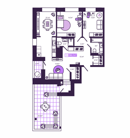 Квартира 96,1 м², 3-комнатная - изображение 1