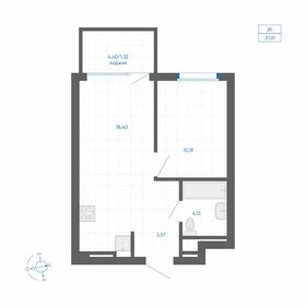 Квартира 37,6 м², 1-комнатная - изображение 1