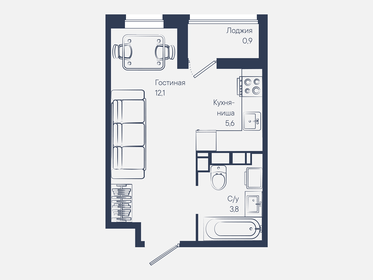 Квартира 22,4 м², студия - изображение 1