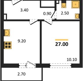 Квартира 27 м², 1-комнатная - изображение 1