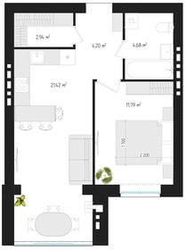 Квартира 44,6 м², 1-комнатная - изображение 1