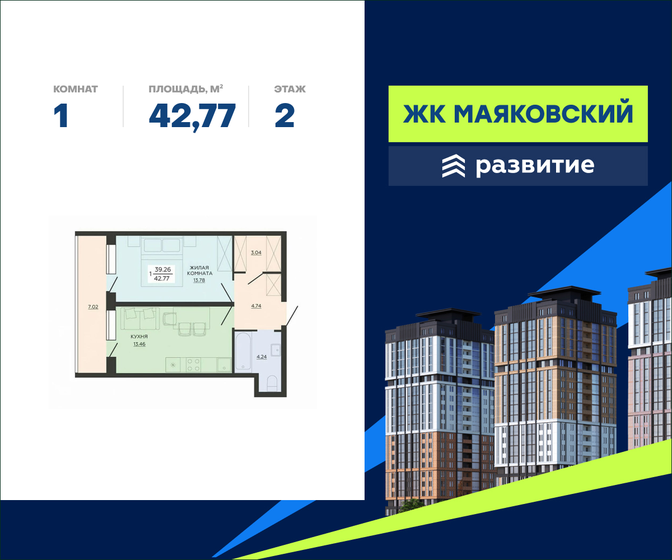 93 м², 1-комнатная квартира 10 610 000 ₽ - изображение 71