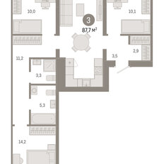 Квартира 87,7 м², 3-комнатная - изображение 3