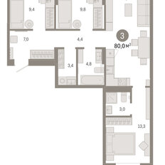 Квартира 80 м², 3-комнатная - изображение 3
