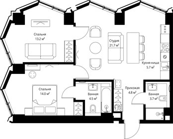 Квартира 67,6 м², 2-комнатная - изображение 2